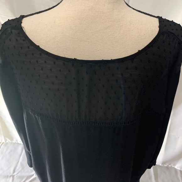3/$28❤️Danielrainn black, three-quarter sleeve, V-neck loose fit top size 2X - Picture 6 of 10